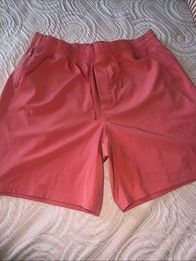 Men's Athletic Drawstring Shorts - Coral